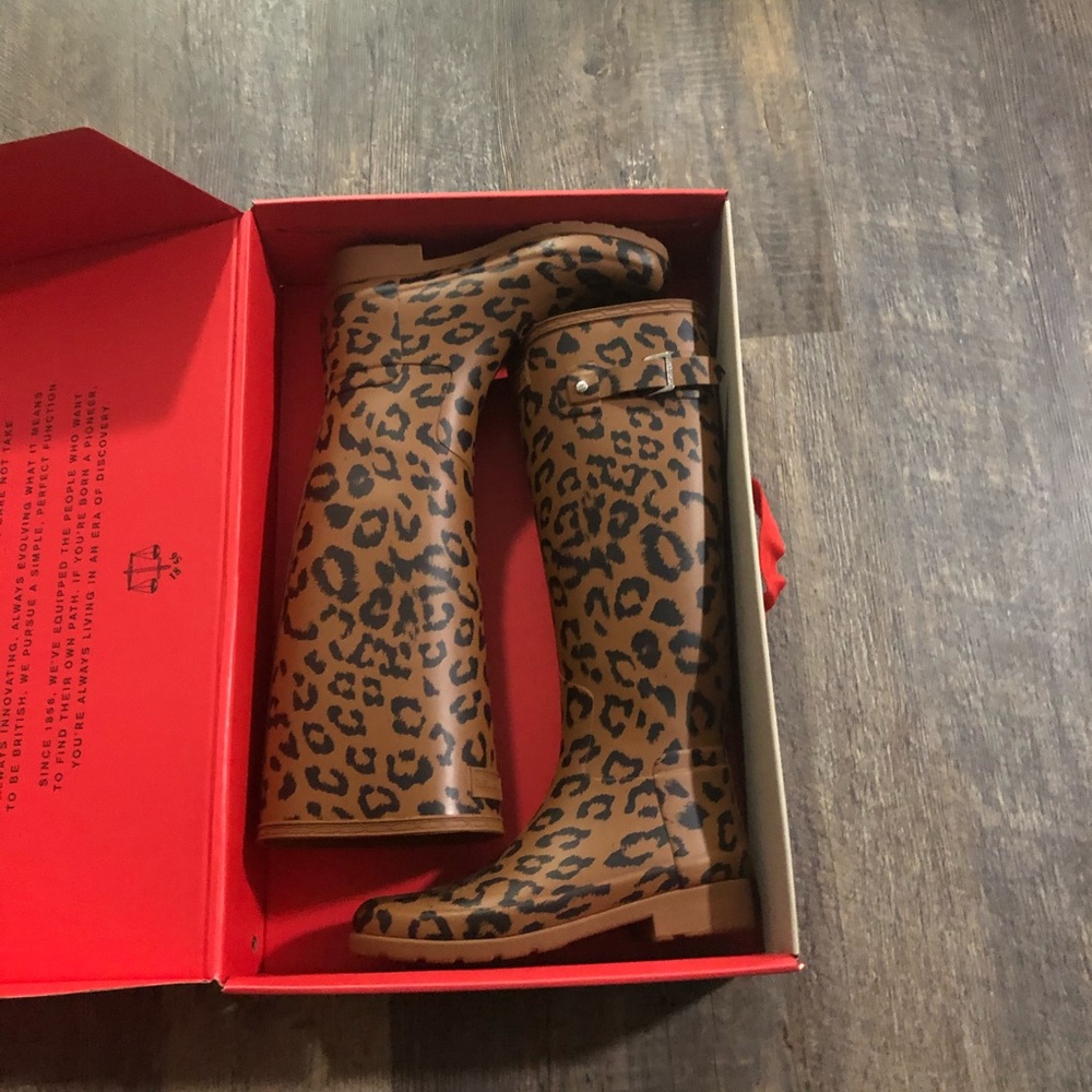 Hunter boots leopard